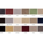 Moquette e Parquet - Variazione colorazioni moquette in lana Maratea targata Wilton: antracite, arancio, ash, beige, celadon, crema, espresso, grigio chiaro, ivory, miele, mocha, navy, nero, oro, polvere rosso, shell, tortora