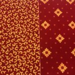 Moquette e Parquet - Campione di moquette stampata di colore rosso e giallo