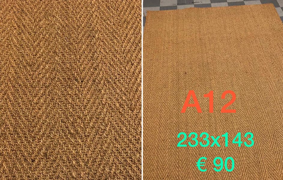 Moquette di fibra naturale di colore marrone modello A12