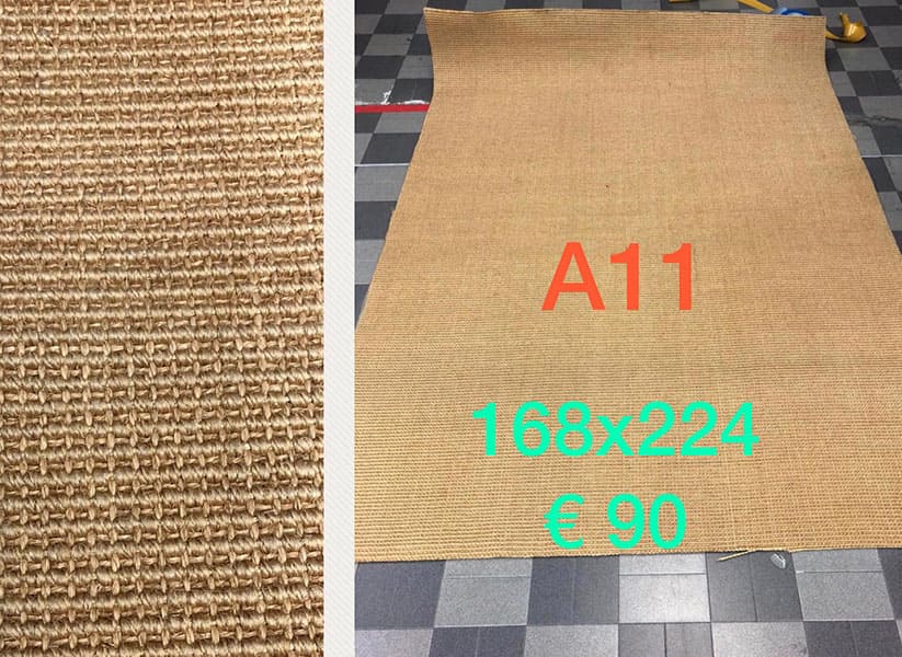 Moquette di fibra naturale di colore ocra modello A11