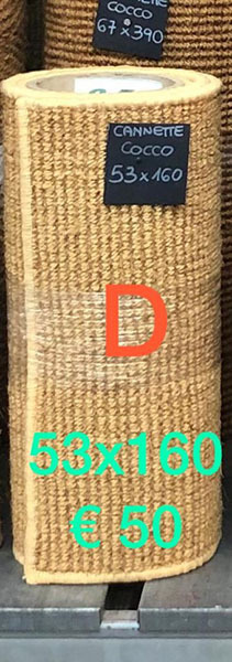 Sacchetto di juta con etichetta 'D' e dimensioni 50x160. Ideale per confezionare e stoccare prodotti.